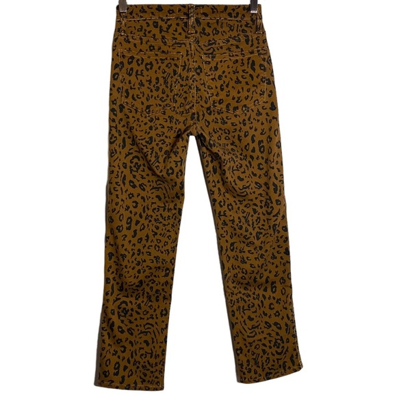 Madewell Stovepipe Leopard Print Jeans High Rise Straight Leg 24 Brown Black - Picture 3 of 16